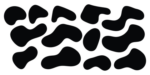 Black isolated modern vector icon set on white background. Smooth vector bubble icon set on white page. Abstract bubble smooth vector set. EPS 10. 