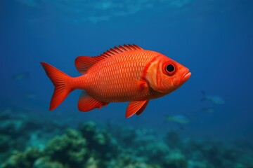 Fototapeta premium Scuba diving into colorful tropical fish habitats