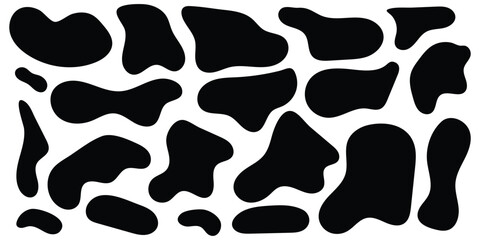 Black isolated modern vector icon set on white background. Isolated blob vector web icon set.  Smooth vector bubble icon set on white page. EPS 10. 