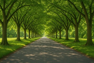 Obraz premium Green foliage archway creating a cool outdoor corridor