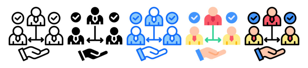 Executive Coaching icon Multi Style Vector Illustration