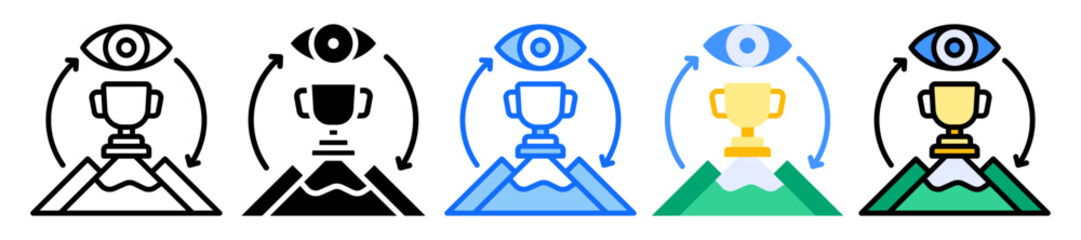Vision And Mission icon Multi Style Vector Illustration