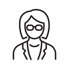 People Avatars single icon in line style, ideal for business presentations, corporate design elements, infographics, fashion blogs, editable stroke.