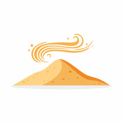 Cartoon Sand Pile With Wind
