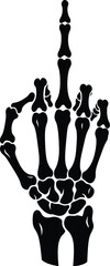 Fototapeta premium Skeleton hand middle finger vector illustration isolated art