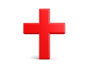 Fototapeta premium Red cross symbol on white background