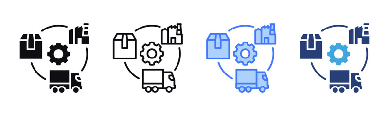 Supply Chain icon sheet multiple style collection
