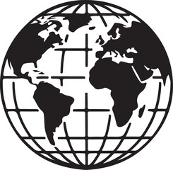 passport globe stencil icon silhouette vector illustration