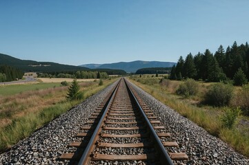 Fototapeta premium Railway lines in the northern region of Montana