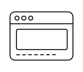 Simple outline icon of a web browser window with navigation buttons