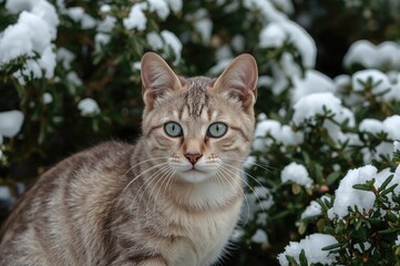 Blue-eyed Lynx Point Bengal Feline with Silver Markings