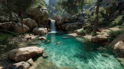 Naklejka premium waterfall in the forest