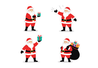 Festive santa claus characters delivering gifts and spreading holiday cheer this christmas season