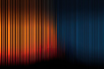 Vertical bands of orange and red, transitioning to dark blue