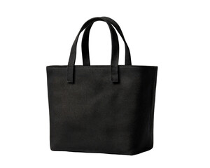 A simple black canvas tote bag with two handles