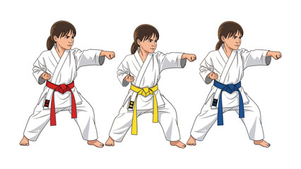 Karate Kids in Action: Capturing the intensity and focus of young martial artists executing precise karate techniques. Emphasizing discipline, determination, and the pursuit of excellence.