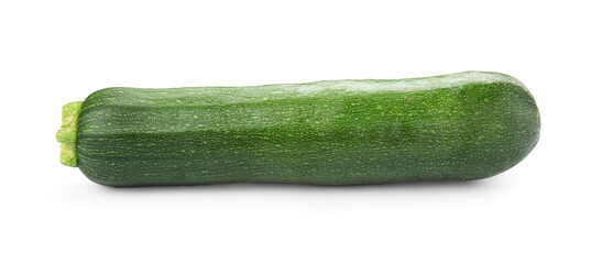 One fresh ripe zucchini isolated on white