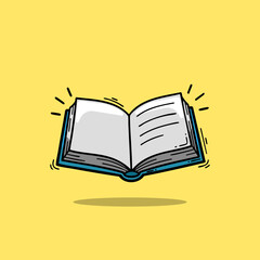 Open Book Vector Illustration with Blank Pages