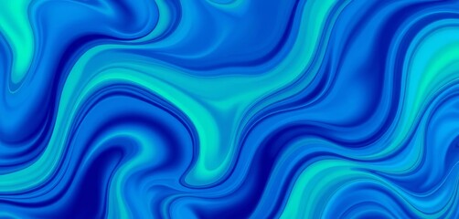 Abstract blue-green wave pattern, dynamic fluidity, seamless loop ,  graphic,  background