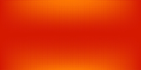 Dots halftone orange color pattern gradient texture with technology digital background. Dots pop art comics with summer background.