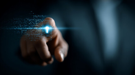 Cybersecurity measures to protect data digital realm infographic tech environment close-up view security awareness