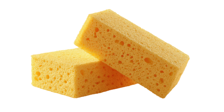 Two yellow sponge blocks