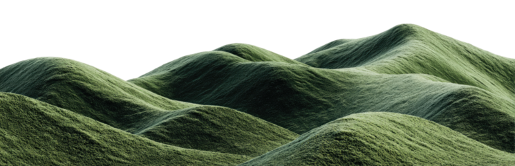 Rolling hills of a muted green landscape.  Defined contours