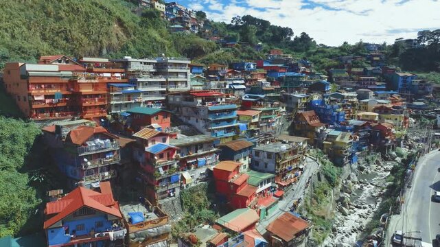 Aerial View of the Vibrant Stobosa Hillside, Valley Of Colors Artwork in La Trinidad, Philippines
Hundreds of houses painted in a kaleidoscope of colors