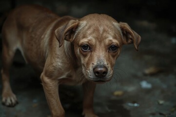 Ill dog with low weight in tropical region