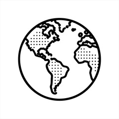 Simple outline of the earth showing continents