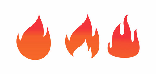 Simple vector flame icons in ...