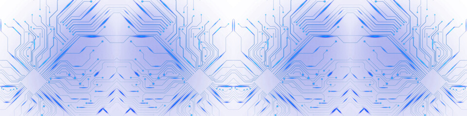 abstract blue technology texture design; panoramic vector design with transparent background