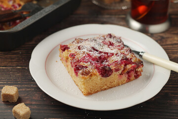 A cranberry pie, freshly backed and ready to be served