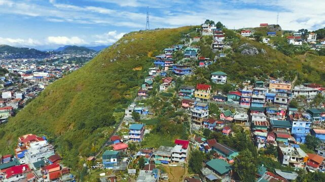 Aerial View of the Vibrant Stobosa Hillside, Valley Of Colors Artwork in La Trinidad, Philippines
Hundreds of houses painted in a kaleidoscope of colors