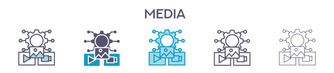 Media Icon Pack For Graphic Design - Multiple Styles