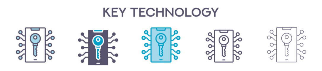 Key Technology Icon Pack For Graphic Design - Multiple Styles