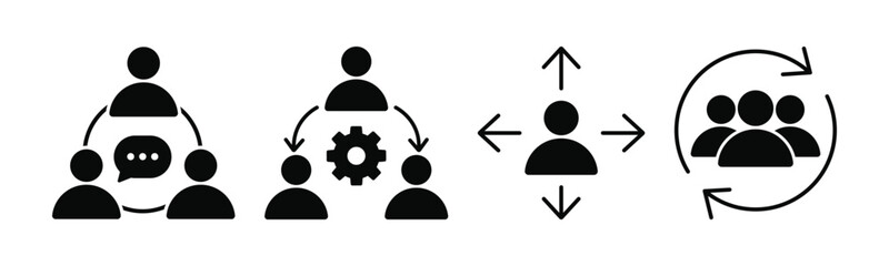 Vector Icon Set for Teamwork and Community Management 