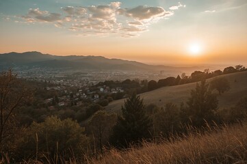 Obraz premium Winter scenery of a quaint rural holiday village nestled in the northern region of the nation