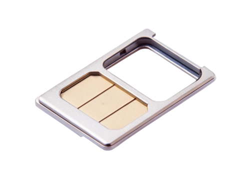 SIM card tray isolated on white background