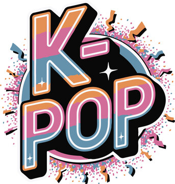 K pop sticker design editable design for print on demand products k music Korean pop concert design