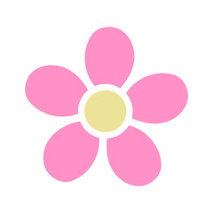 かわいいピンクの花アイコン（Cute Pink Flower Icon）／ベクター素材・シンプルデザイン