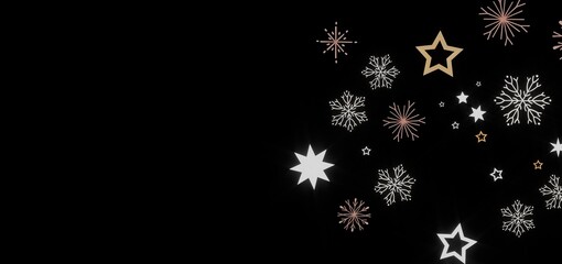 Winter holiday background with stars and snowflakes. Perfect for cards, banners, and social media.
