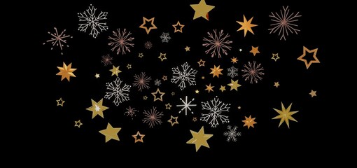 Beautiful winter background with gold stars and snowflakes. Perfect for holidays, celebrations, and winter themes.