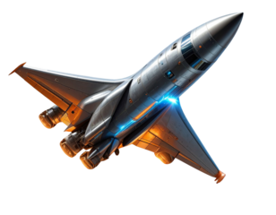 Short-Range Missile with Thick Fire and Smoke Exhaust, Front Perspective, isolated transparent background png