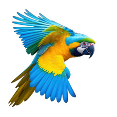 Fototapeta premium blue and yellow macaw with transparent background PNG and JPEG image