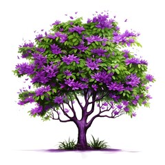 Fototapeta premium lilac tree isolated on white
