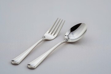 Elegant cutlery set placed on the dinner surface