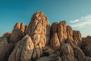 Fototapeta premium Sedimentary stone structure in a Mediterranean island