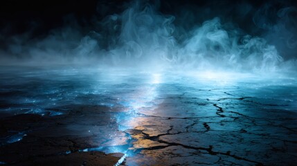 Obraz premium Mystical Blue Eruption on Cracked Earth