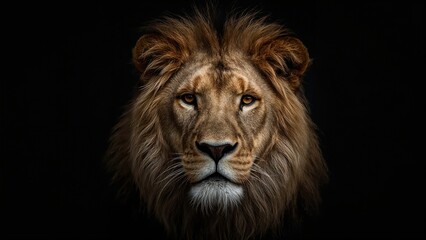 Fototapeta premium Majestic wild predator captured in a close-up, set against a dark background